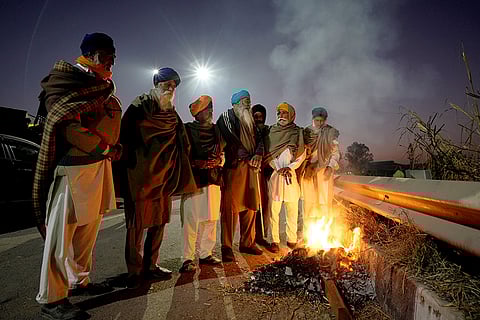 Farmers at Shambhu border Before March