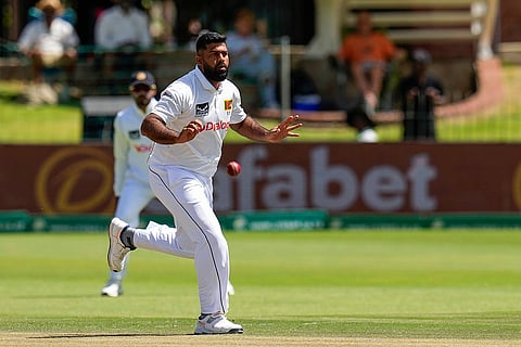 RSA Vs SL 2nd Test Day 2: Sri Lanka's Lahiru Kumara reacts after his delivery