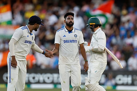 IND Vs AUS 2nd Test Day 2: India's Mohammed Siraj celebrates after the dismissal of Australia's Scott Boland