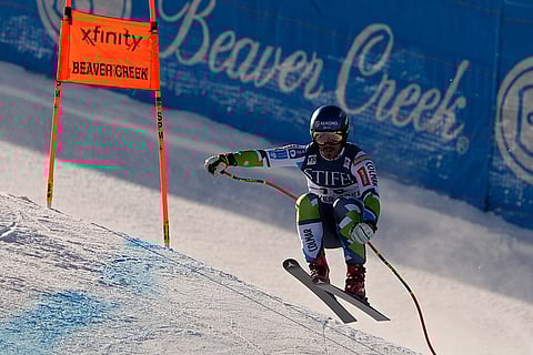 FIS Alpine Ski World Cup: Slovenia's Miha Hrobat skis