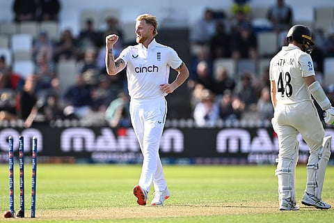 NZ vs Eng 2nd Test Day 1: England's Ben Stokes celebrates after taking the wicket of New Zealand's Tom Latham