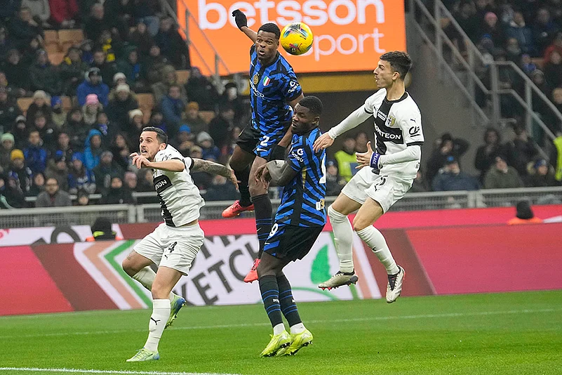 Italy Serie A 2024-25 soccer Inter Milan Vs Parma football Photo gallery: Denzel Dumfries