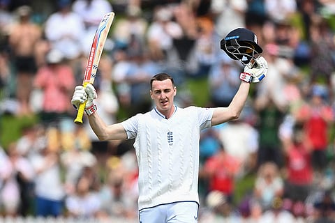 NZ vs Eng 2nd Test Day 1: England's Harry Brook celebrates after scoring a century