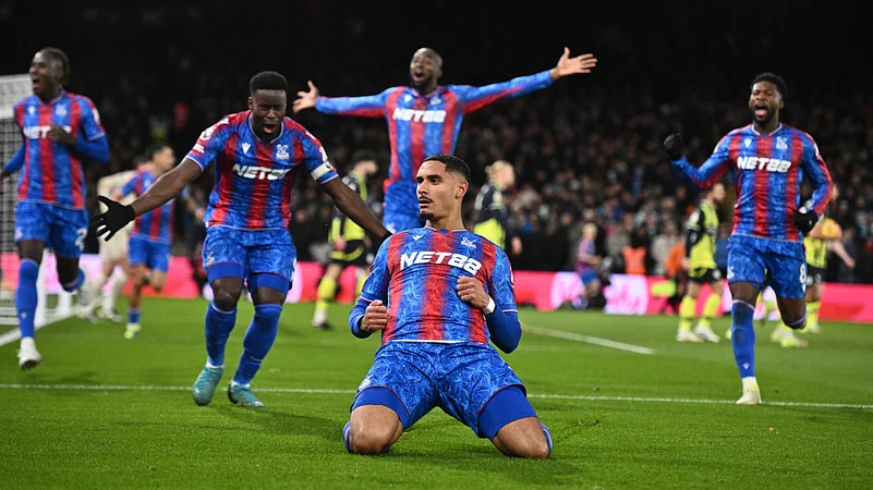Maxence Lacroix of Crystal Palace celebrates