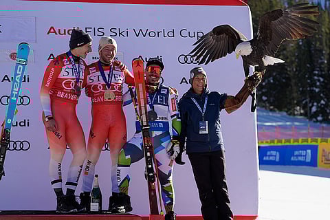 FIS Alpine Ski World Cup:  Marco Odermatt, Justin Murisier and Miha Hrobat
