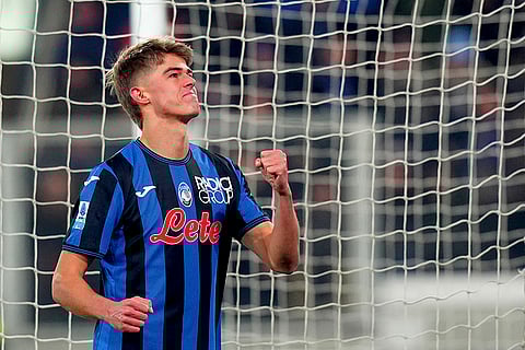 Italy Serie A 2024-25: Atalanta's Charles De Ketelaere celebrates after scoring a goal