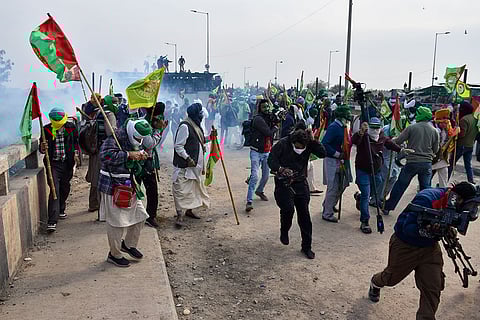 Farmers protest in Patiala