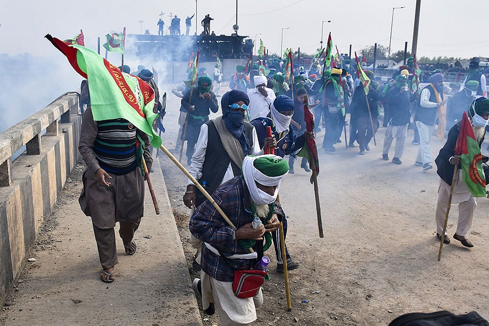 Photo: PTI/Shiva Sharma : Farmers Delhi March