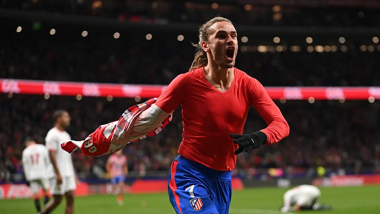 Antoine Griezmann scored Atletico Madrid's winning goal against Sevilla - null