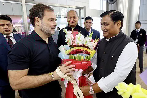 Rahul Gandhi arrives in Jaipur