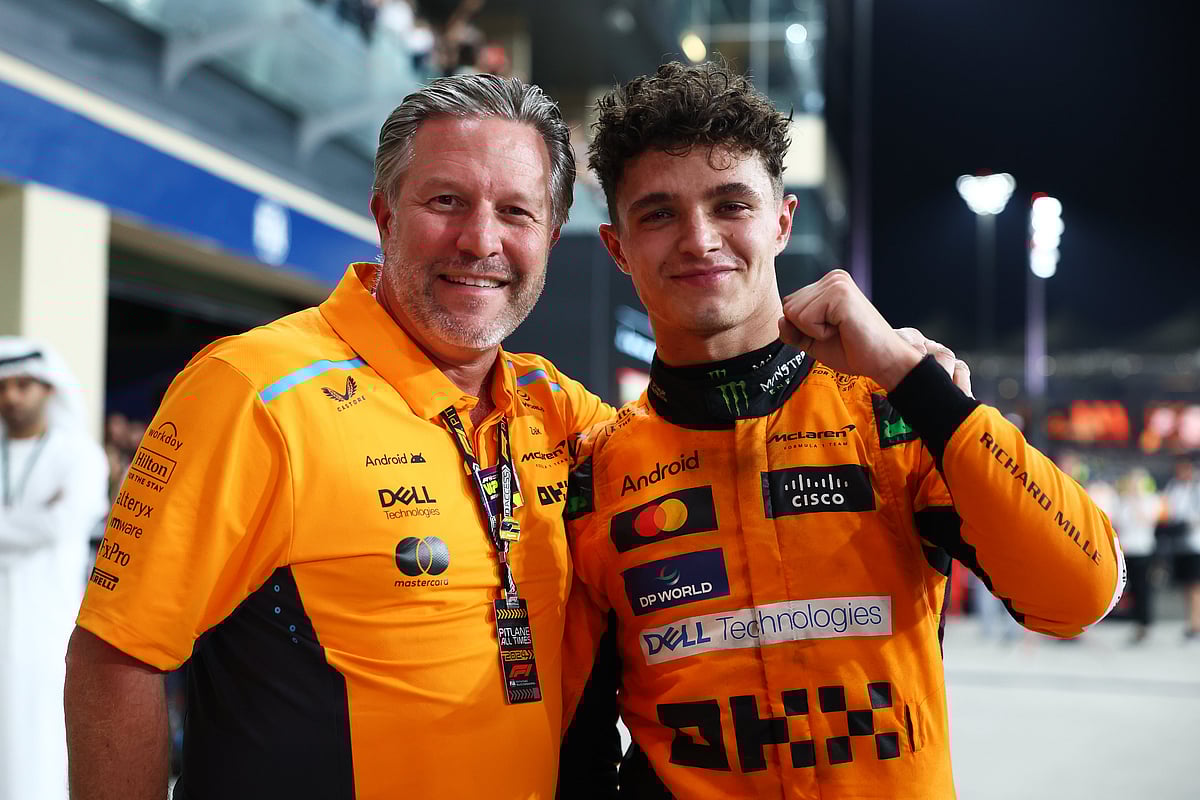 X | F1  : McLaren boss Zack Brown and driver Lando Norris. 