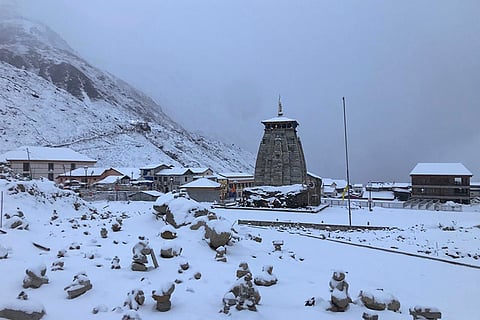Weather: Snowfall at Kedarnath