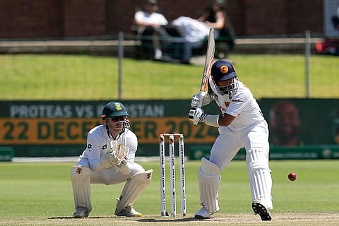 RSA Vs SL, 2nd Test: Sri Lanka's Kusal Mendis, right, plays a shot