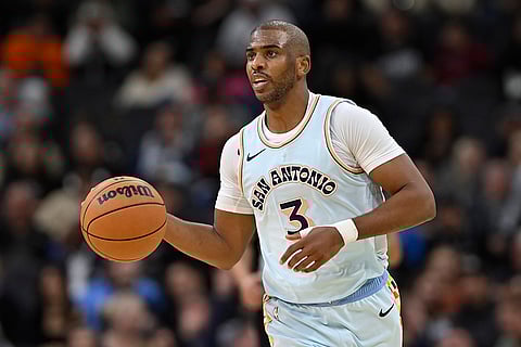 NBA Pelicans vs Spurs Basketball: Spurs' Chris Paul runs upcourt