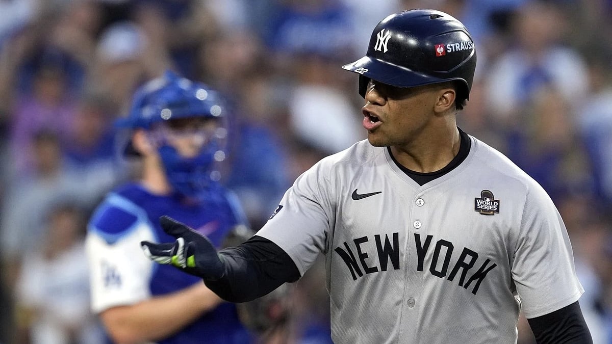 Star outfielder Juan Soto reacts during a MLB game for the New York Yankees. - AP