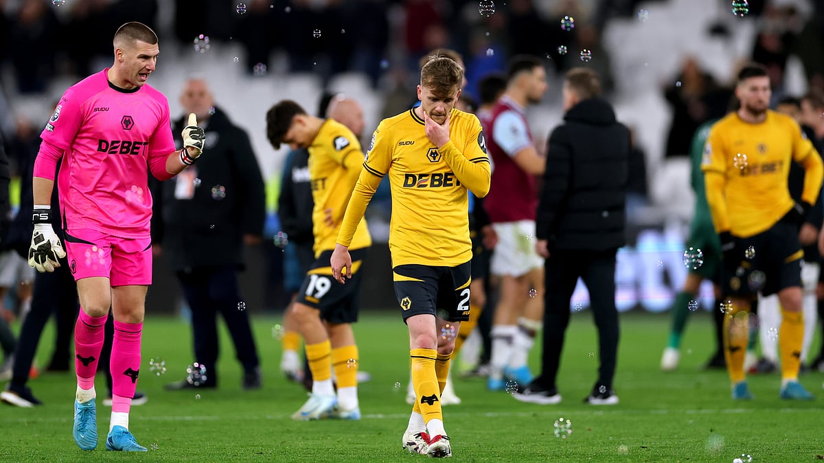 Wolves' players look dejected after their loss to West Ham