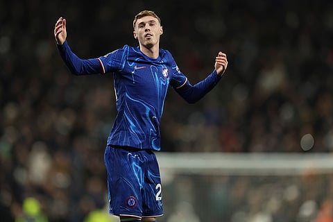 EPL 2024-25, TOT vs CHE: Chelsea's Cole Palmer celebrates after scoring his side's second goal