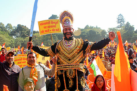 Protest against Bangladesh in Dehradun