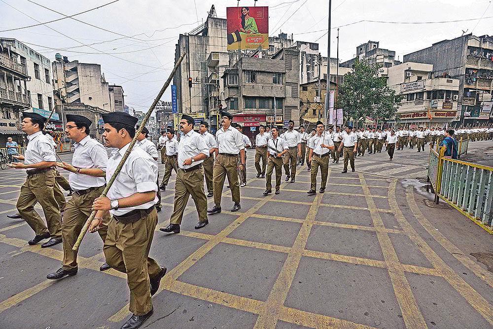 | Photo: Getty Images : Silent March: The RSS intensified its campaign in Maharashtra in the recent state elections 