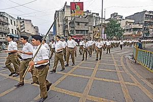 | Photo: Getty Images : Silent March: The RSS intensified its campaign in Maharashtra in the recent state elections