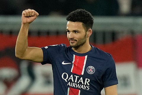 Champions League 2024-25: PSG's Goncalo Ramos celebrates after scoring the opening goal against FC Salzburg