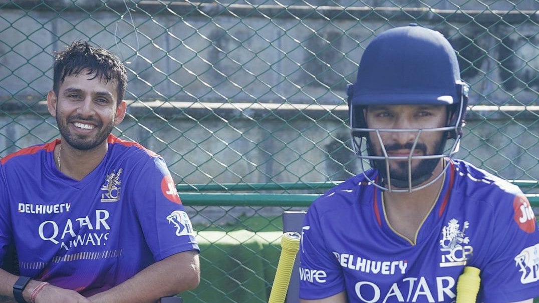 Photo: X | RCBIANS Official : Madhya Pradesh captain Rajat Patidar (R).