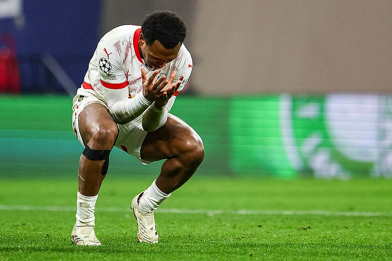 UEFA Champions League soccer RB Leipzig Vs Aston Villa football match pics: Lois Openda