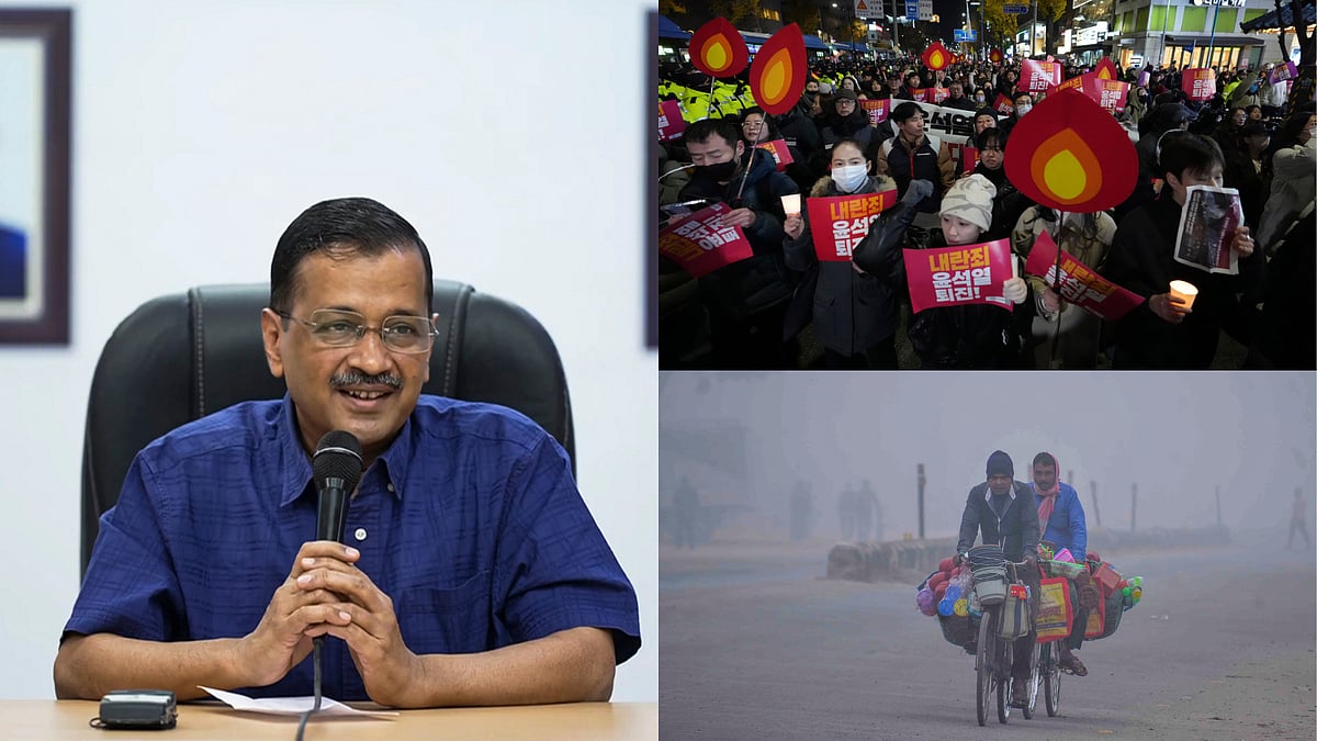 | Photo: PTI/AP : AAP's Solo Fight For Delhi Polls; Unrest In South Korea And More