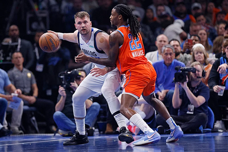 NBA cup quarterfinals Oklahoma City Thunder Vs Dallas Mavericks basketball: Luka Doncic