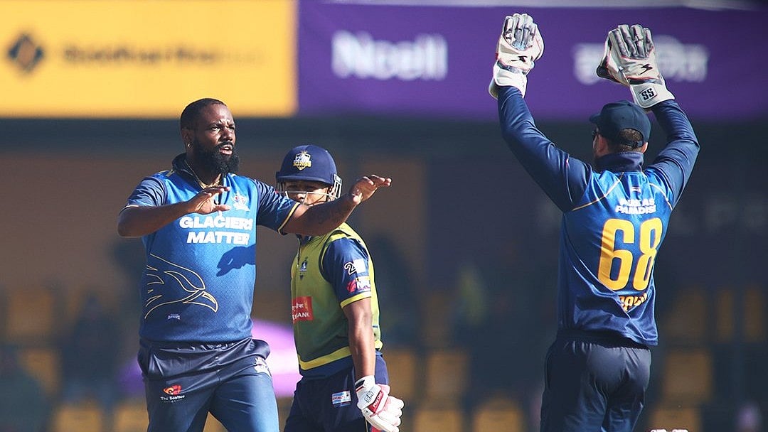 NPL : Biratnagar Kings celebrate a fall of wicket against Pokhara Avengers.