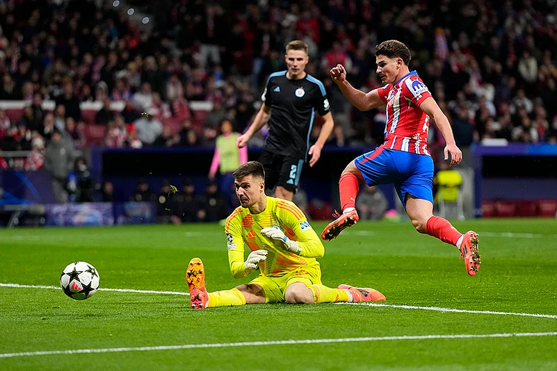 UEFA Champions League soccer Atletico Madrid and Slovan Bratislava photos: Julian Alvarez