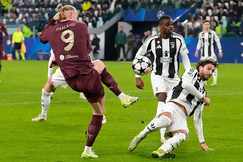 UEFA Champions League Soccer Juventus vs Manchester City football match photos: Erling Haaland