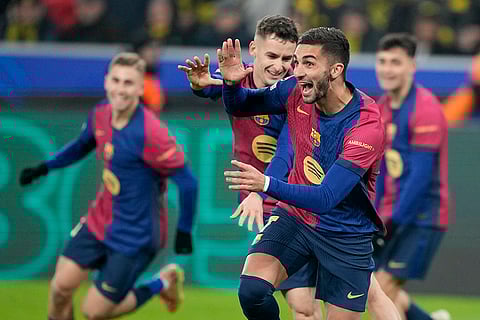 UEFA Champions League: Barcelona's Ferran Torres celebrates his side's second goal