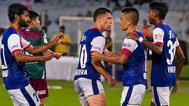 PTI : File photo of Bengaluru FC in action at a Durand Cup game against Mohun Bagan Super Giants.