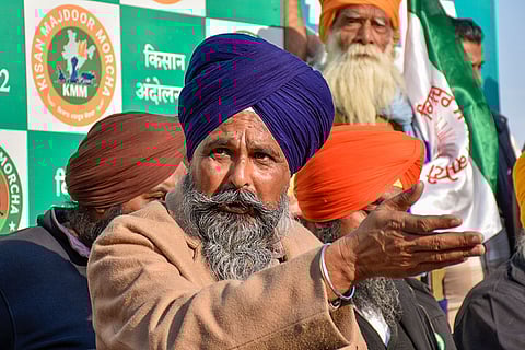 Protesting farmers press conference in Patiala