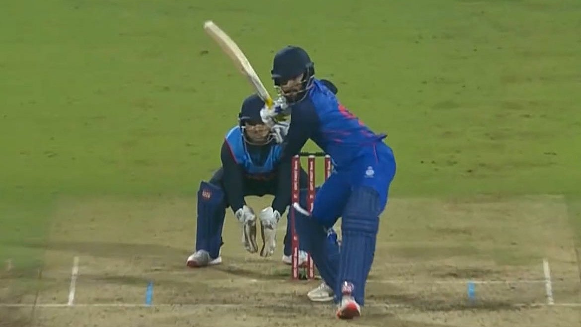 Rajat Patidar in action against Delhi in SMAT 2024. - Screengrab