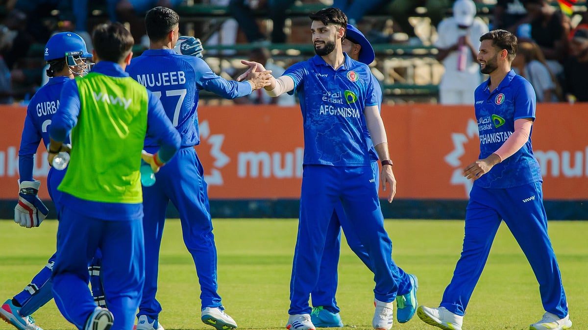 X/Afghanistan Cricket Board : Afghanistan in action during the second T20I against Zimbabwe in Harare.