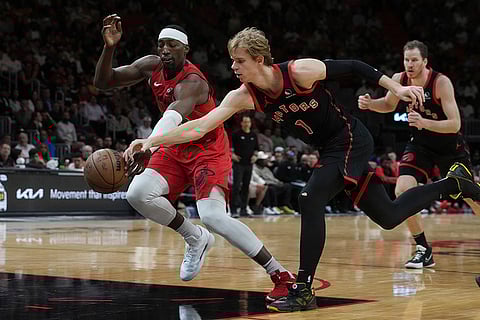 NBA: Raptors guard Gradey Dick and Heat center Bam Adebayo