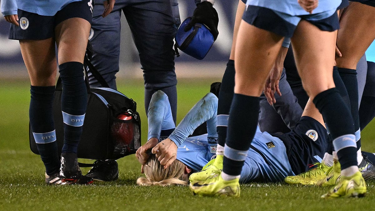 Alex Greenwood was stretchered off during Manchester City's win over St Polten.