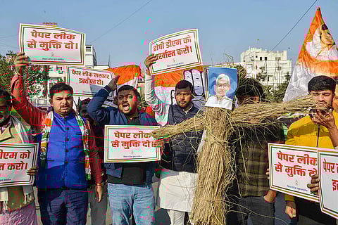 Congress protest over Bihar PSC exam paper leak