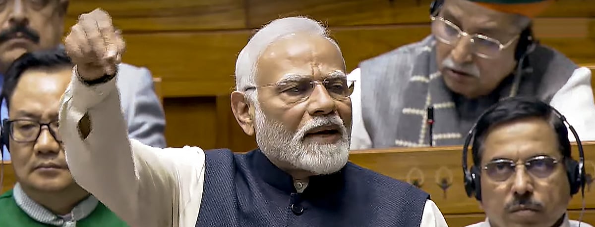 PTI : Prime Minister Narendra Modi adresses Lok Sabha