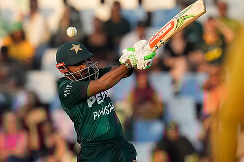 RSA Vs PAK, 2nd T20I: Pakistan's Babar Azam tires to play a ball
