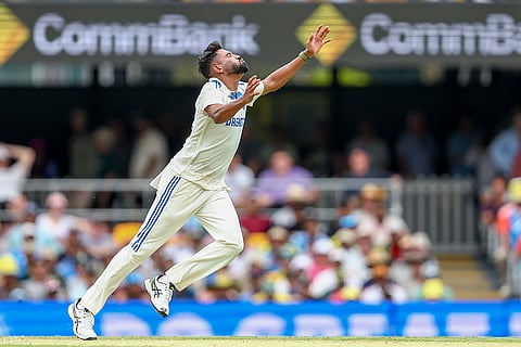 India Vs Australia, 3rd Test Day 2: India's Mohammed Siraj reacts after bowling a delivery