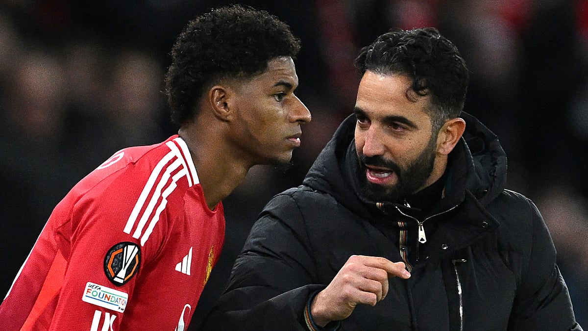 Marcus Rashford and Ruben Amorim - null