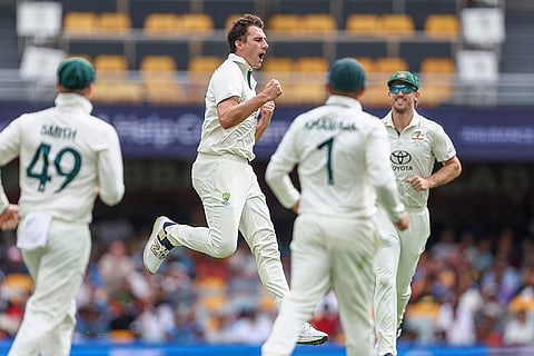 India Vs Australia, 3rd Test Day 3: Australia's captain Pat Cummins celebrates after the dismissal of India's Rishabh Pant