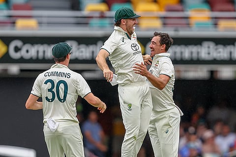 India Vs Australia, 3rd Test Day 3: Australia's Mitchell Starc celebrates after the dismissal of India's Shubman Gill