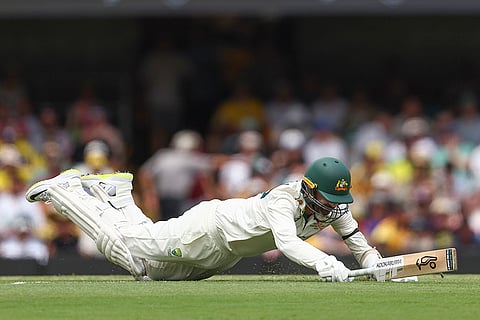 India Vs Australia, 3rd Test Day 3: Australia's Nathan Lyon dives to make his ground during play