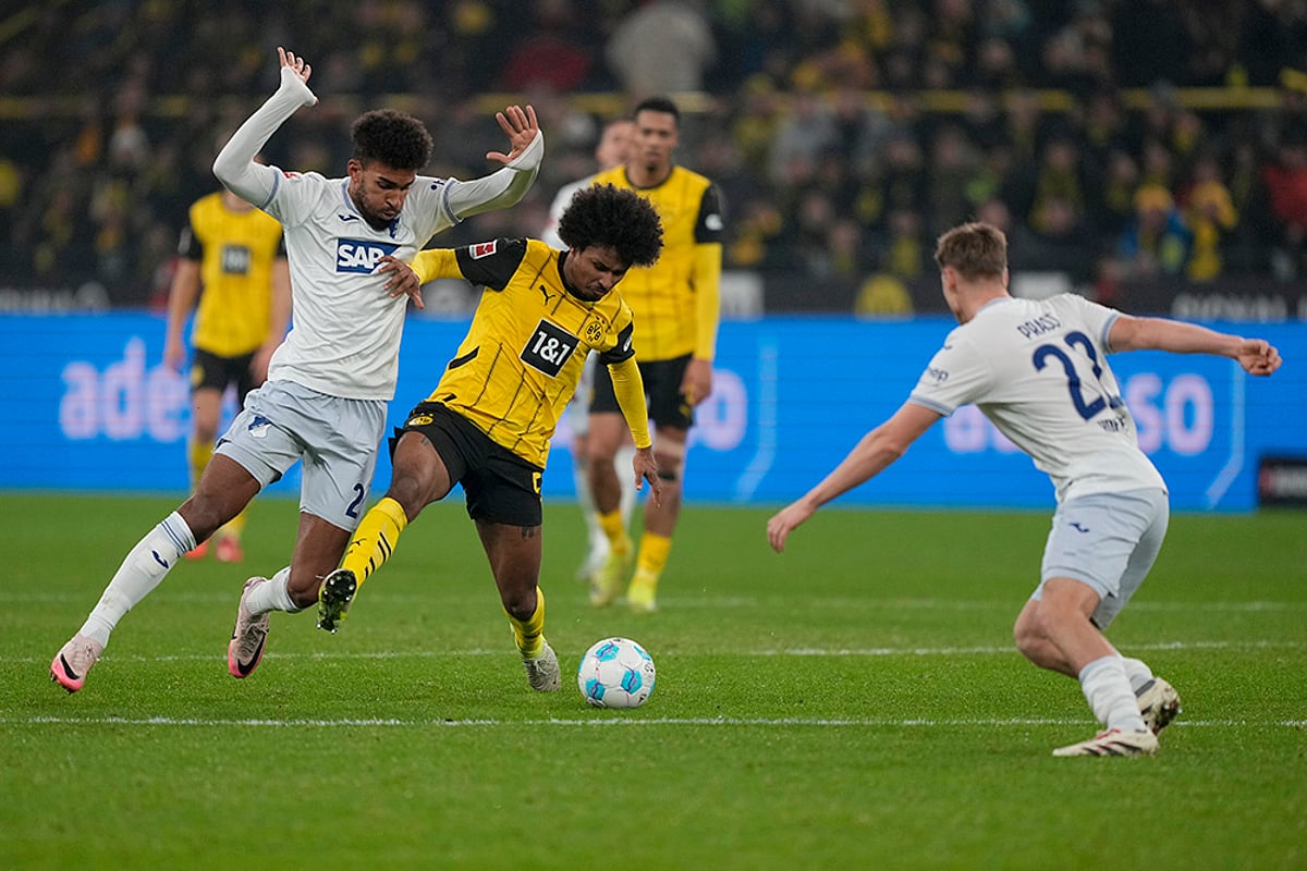 Germany Soccer Bundesliga Borussia Dortmund Vs Hoffenheim football match pics: Karim Adeyemi