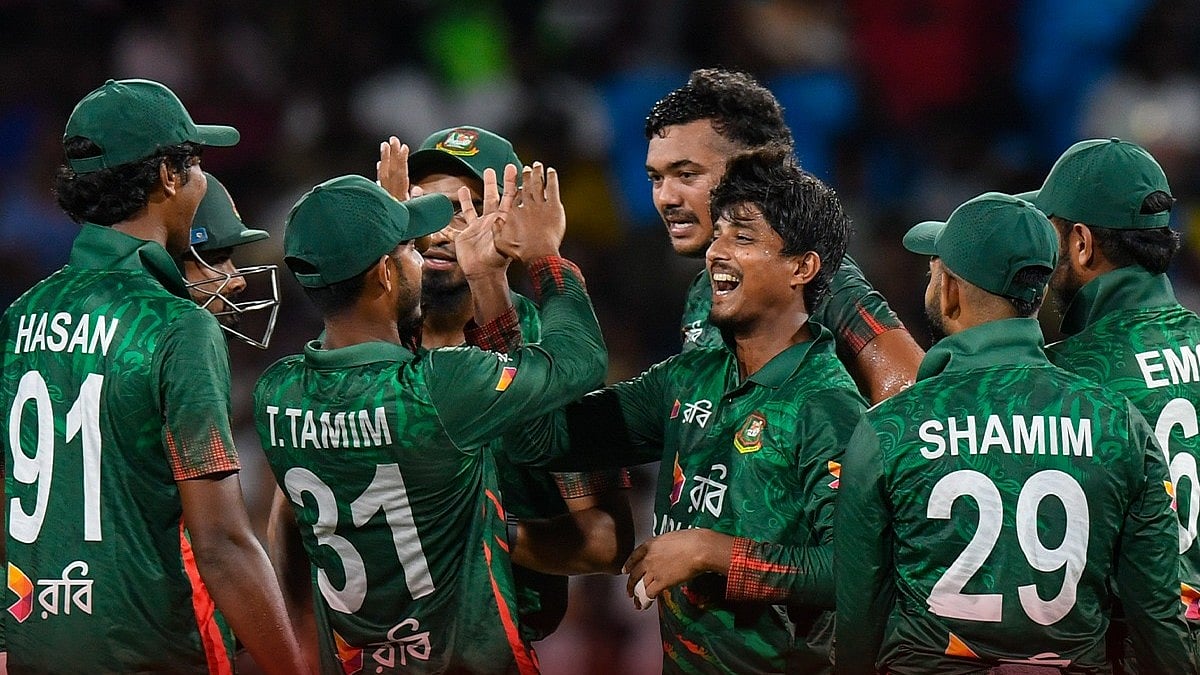 X/Bangladesh Cricket : Bangladesh in action during the first T20I against West Indies in Kingstown. 