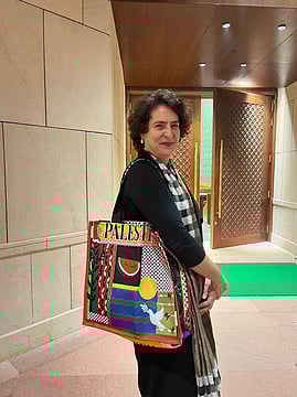 Priyanka Gandhi Expresses Solidarity With Palestine, Carries ‘Palestine’ Bag To Parliament